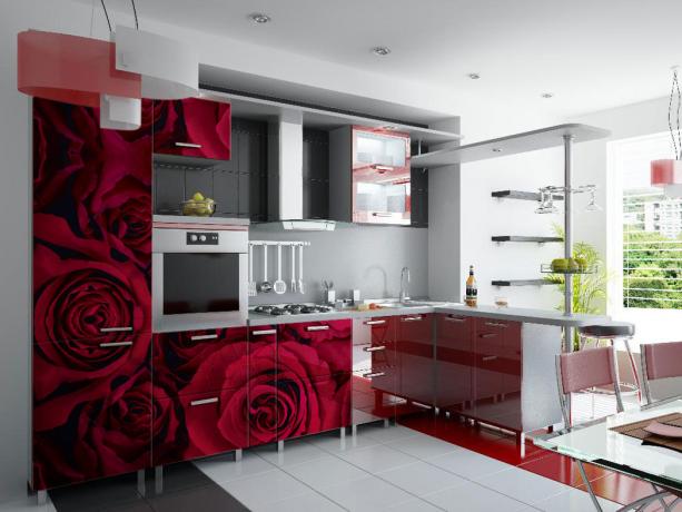 kitchens with photo printing on the facades
