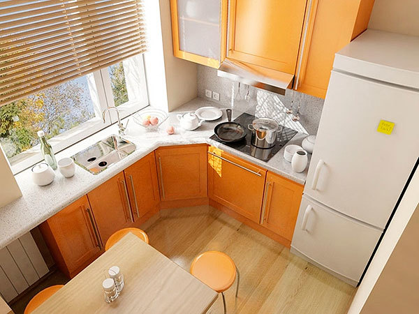 interior of a small kitchen with a gas water heater