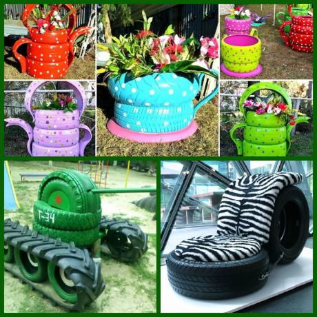 What can be made of old tires