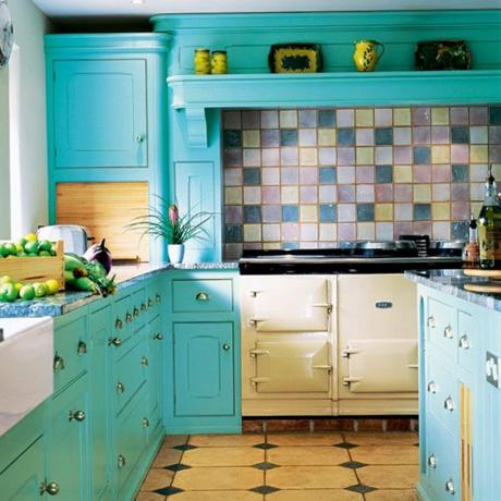 Turquoise kitchen (51 photos): how to create a design with your own hands, video instructions for interior design, photo and price