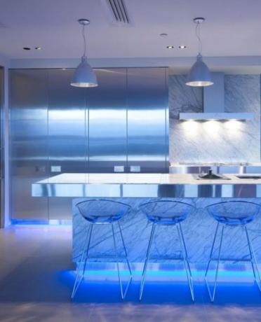 high-tech style kitchen interior