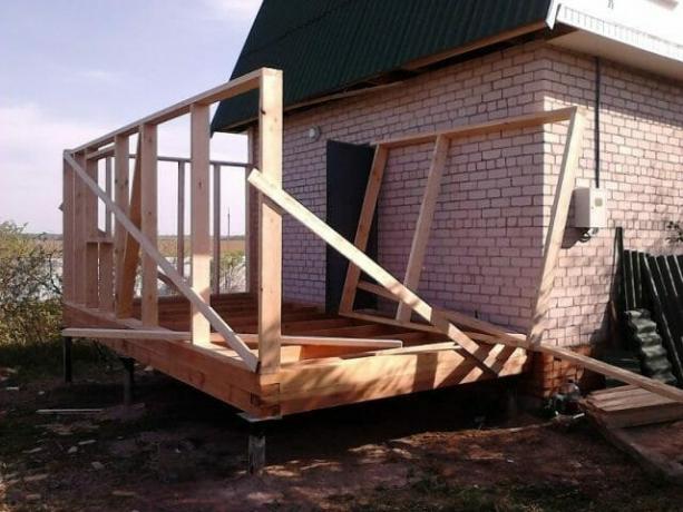 Frame extension to the house
