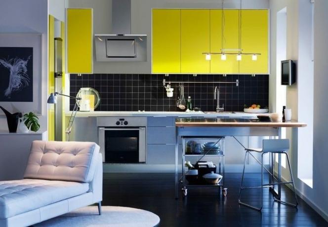 Pigeon-yellow set is a great solution for a modern style
