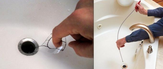 Use a spiral as well as the cable for cleaning sanitary ware (pictured right).