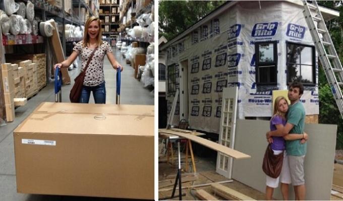 Young couple built a house for three months.
