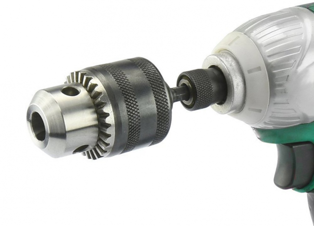 Chuck adapter simplifies the wizard, allowing you to use the rotary hammer for drilling various materials 