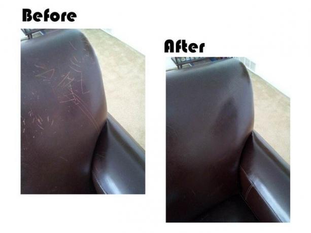 How to remove scratches on the wood and leather furniture. 