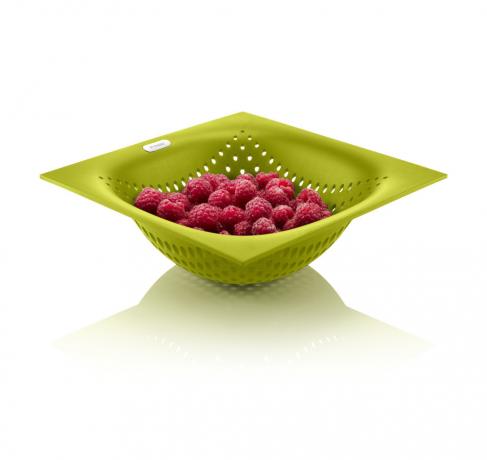 A bright green colander can help create a festive atmosphere.