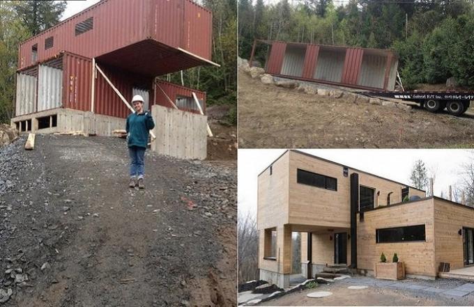 Fragile girl became the author of the beautiful mansion of conventional containers