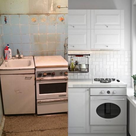 Kitchen before and after repair