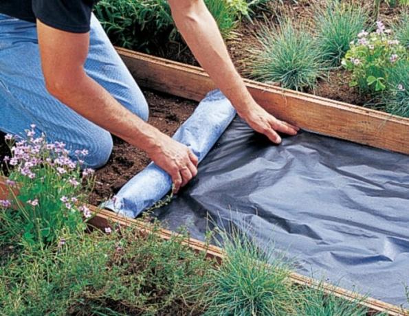 Spread a geotextile fabric.