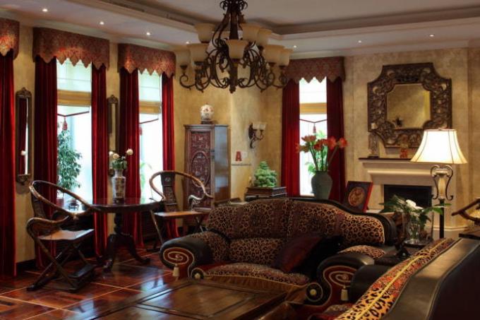 Another example that velvet curtains are designed for oriental style.