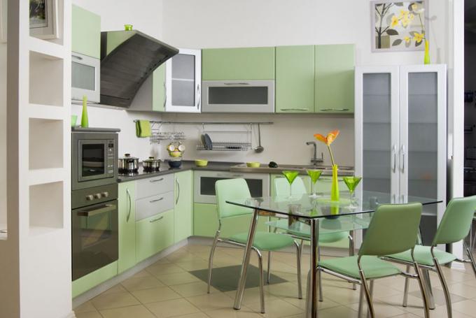 Modern kitchen set "Aphrodite" - tenderness of colors and laconic design