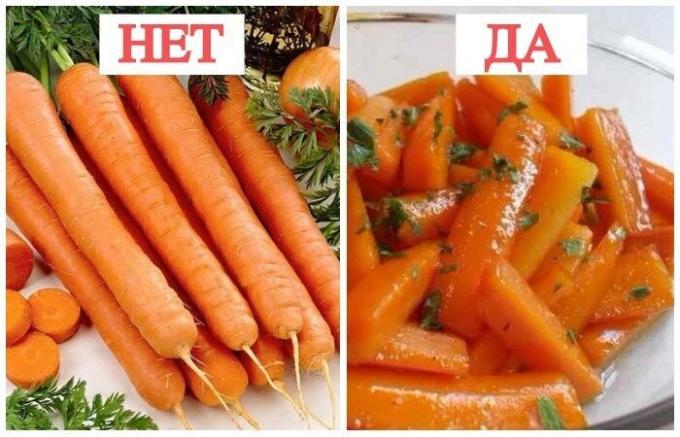 Boiled carrots are good raw.