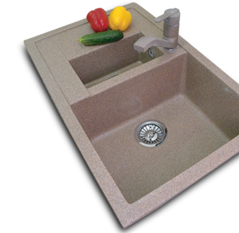 Granfest artificial stone double sink