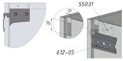 Hanging upper pieces of furniture on a mounting strip using hooks