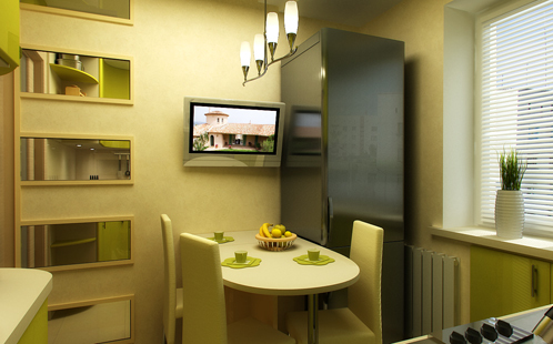 kitchen with TV