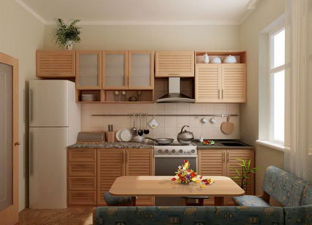 Cozy kitchenette with single row configuration