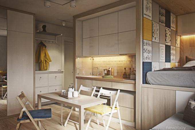 The interior of the week: 40 m² odnushka style eco-minimalism
