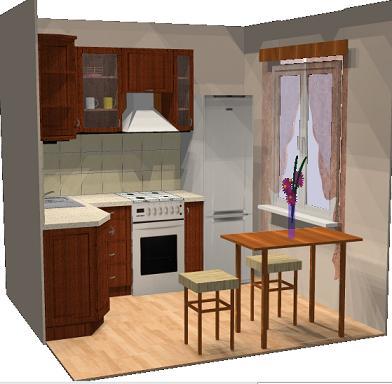 Small kitchen: furniture - 6 meters is enough for everything you need.
