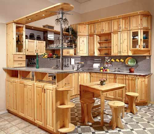 Kitchen for a summer residence made of pine (36 photos): video instructions for choosing kitchen furniture made of wood with your own hands, price, photo