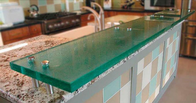 glass bar counters for kitchen