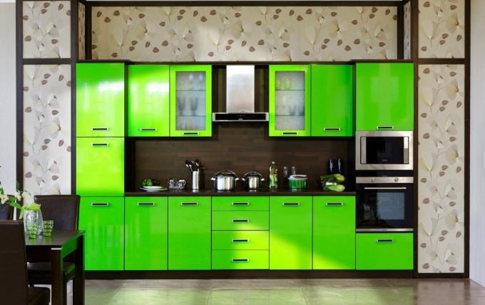 Kitchen set with original colors - lime