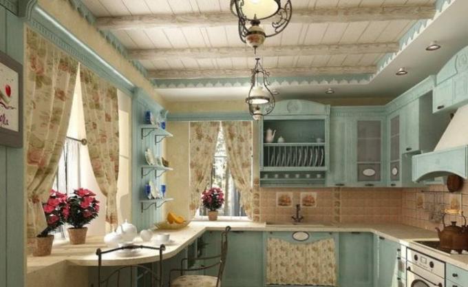 Kitchen interior in a wooden house (57 photos): video instructions for decorating home design of a country house from a bar with your own hands, price, photo