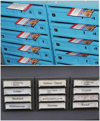 Surname on mailboxes. | Photo: Medium, Expert center for e-government.