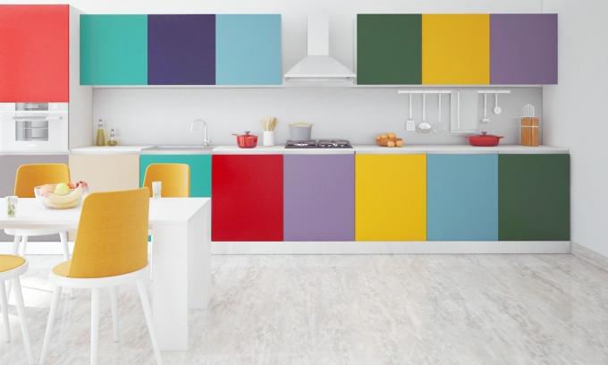 Colored kitchen