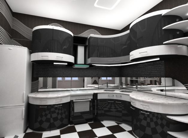 Glossy black and white kitchen (56 photos): video instructions for creating an interior with your own hands, photo and price