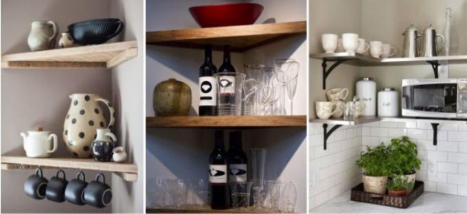 Corner shelves for the kitchen: how to do it yourself, instructions, photos, price and video tutorials